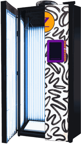 Zoom Tan high-powered stand-up UV tanning booth